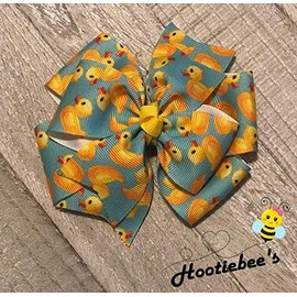 Rubber Ducky Pinwheel Hair Bow