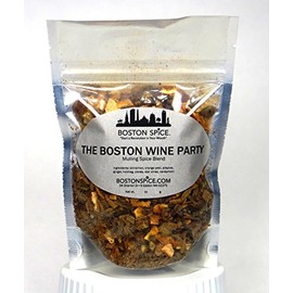 Boston Spice The Boston Wine Party Handmade Gourmet Hand Blended Mulling Spice Blend for Easy to Make Hot Warm Cold Mulled Red White Wine and Mulled Apple Cider 1/4 Cup of Spice 1.2oz/35g