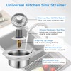 Kitchen Sink Drain Strainer, Pop-up Sink Stopper, 3-in-1 Universal Sink