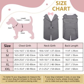 CatDog Tuxedo Wedding Outfit - Dachshund Dog Costume with Bandana Shirt & Waistcoat (Grey, XXL)