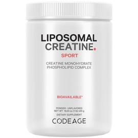Codeage Codeage Liposomal Creatine Powder Supplement - 3-Month Supply - 5000mg Creatine Monohydrate Pre Workout & Post Workouts - Unflavored Creatine, Pure Creatine Powder, Creatinine for Sports - 90 Servings