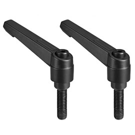 TA-VIGOR 2Pcs Adjustable Clamping Lever Handles, M8 x 25mm Locking Quick Release Push Button Ratchet Screw Knobs, Aluminum Alloy Male Thread Stud Bolts Handle for Machinery & Equipment
