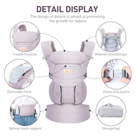 Viedouce Babytrage,Ergonomische Baby Trage Tragegurt Bauchtrage für Neugeborene ab Geburt ab 3kg und Kleinkinder 20kg