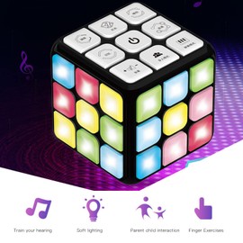 Fabater Cubo Intermitente, Cubo de Juego Mental con Luces y Sonido Divertido, Juego de Mano Electrónico, Juego de Memoria y Juego de Velocidad para Niños y Adultos, Juguete Sensorial Stem