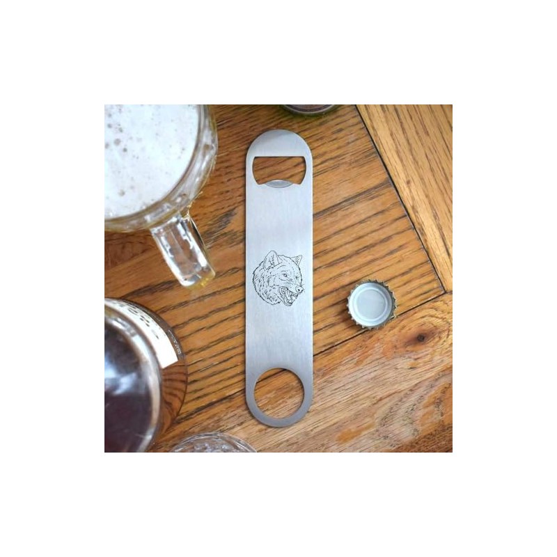 'Snarling Wolf Head' Bar Blade Bottle Opener (BR00020779)