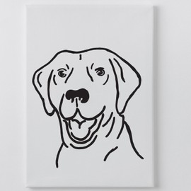 Tees & Tails Labrador Dog Art Original Modern and Simplistic, Hand Ink Drawn on Canvas Wall Art (8 x 10 inches)