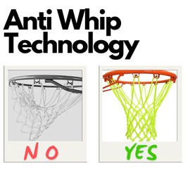 Glow in The Dark Basketball Net - Luminous Basketball Hoop net - Basketball Nets Heavy Duty Outdoor - Basketball Net Replacement - 12 Loops Standard Size - All Weather Anti Whip Technology