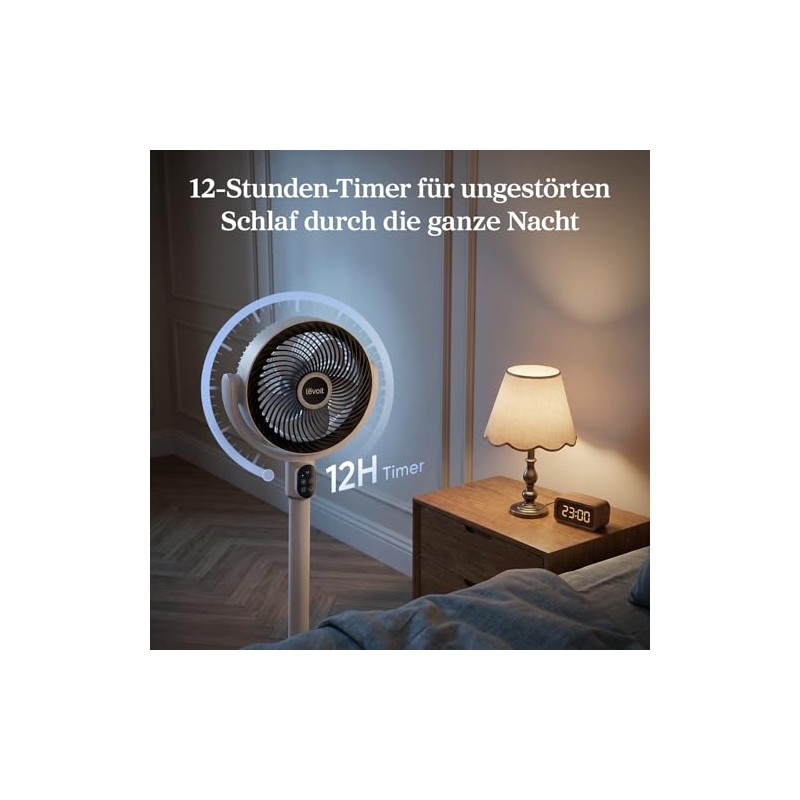 Levoit Floor Fan with DC Motor, 20 dB Quiet Fan,