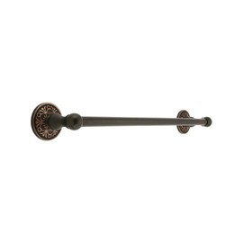 18" Brass Towel Bar with Lancaster Rosettes in Oil Rubbed Bronze