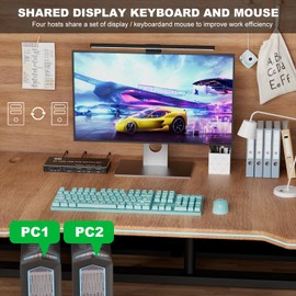 8K HDMI USB 3.0 KVM Switch 1 Monitor 2 Computers 8K@60Hz 4K@120Hz HDR,Two PCs Share one Monitor and 4 Port USB 3.0 for Keyboard,Mouse,Printer/Scanner,EDID/HDCP Adaptive for PC Laptop Mac