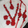 Efulgenz Floral Jewelry Set Indian Haldi Jewellery Set Red Flower