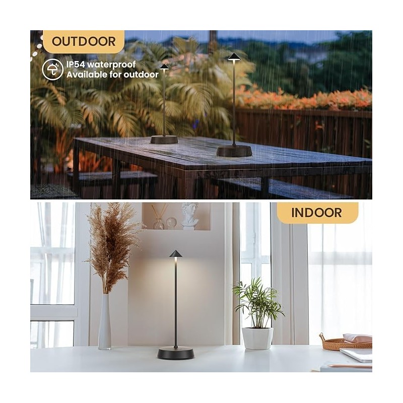 Cordless Table Lamp Rechargeable LED Battery Operated 6000mAh Touch Dimmable