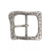 Beltiscool 1 1/2 Inch Single Prong Antique Silver Hammered Square