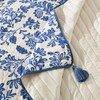 Ultra Soft Pre-Washed Quilted Throw Blanket, Floral Printed Tassels Fringed