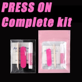 Press on Nails with Nail Glue, Rosy Finch Medium Press on Nails Stick on Nails Coffin Acrylic False Nails Full Cover Fake Nails with Nail Glue Nail File for Women, White Matte