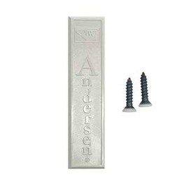 Andersen Window - Gliding Screen Door Logo Plate w/ Screws, Plastic - White   