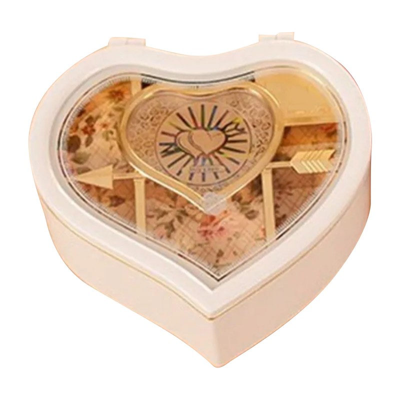 Music Box White Ballet Dancing Girl Heart Shaped Clear Melody