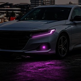 TOMALL 2 Pair Headlight Fog Light Vinyl Films Smoke Tint Compatible with Honda 10.5th Gen Accord 2018-2023 Light Transmission Tint Wrap Exterior Self-Adhesive Sticker Decorations Trim (Purple)