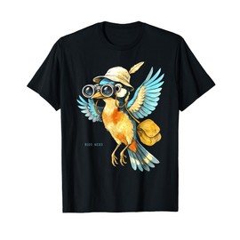 Bird Nerd Shirt Retro Birder Binoculars Nature Funny T-Shirt