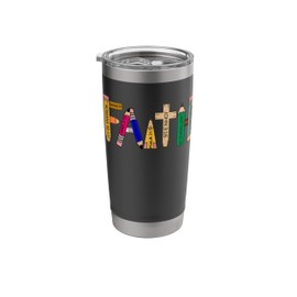 Back-to-School FAITH Pencil Bible Verse Christian Stainless Steel Insulated Tumbler