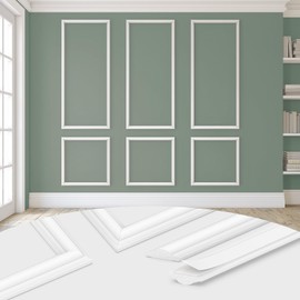 DODOKIE Peel and Stick Wall Molding Kit, Pre Cut Molding Wainscoting Panels for Interior Home Wall Moulding Décor Living Room Decoration, Self-Adhesive Ready to Assemble White (3 Set, 24 x 78 in)