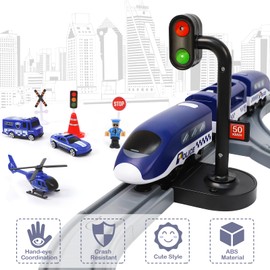 LZDMY Electric Car Racing Track Railway Children (72 Pieces)