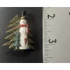Happy Tall Snowman New Brooch Evergreen Christmas Trees Pin Heart