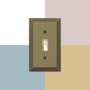 Amerelle 84RRRB Steps Cast Metal Double Rocker/GFCI Wallplate, Rustic Brass