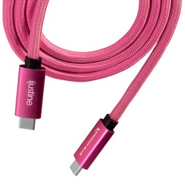 KONDOR BLUE x iJustine | 3' USB 4.0 Type C Cable Blazing 40Gb/s Speeds 5A 100W | Charging & Data Transfer USB-C Cable | Thunderbolt 4 Compatible | Pink