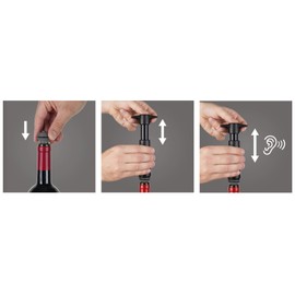 VacuVin Black Pump + 4 Caps
