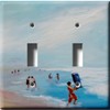 SnazzySwitch Blue Beach Decorative Light Switch Cover - Double Toggle