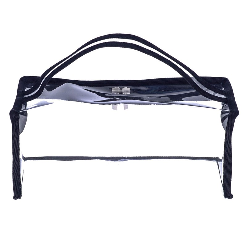 Pequeña bolsa rectangular de PVC transparente para maquillaje, organizador de