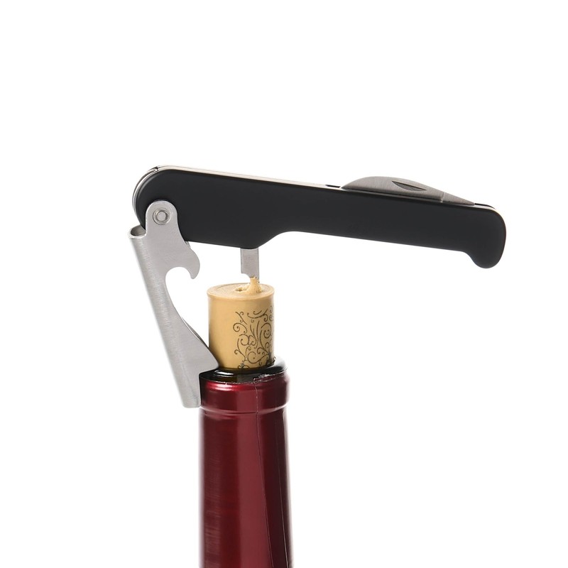 HIC Kitchen Bar Soft-Touch Waiter’s Corkscrew, For Natural and Synthetic