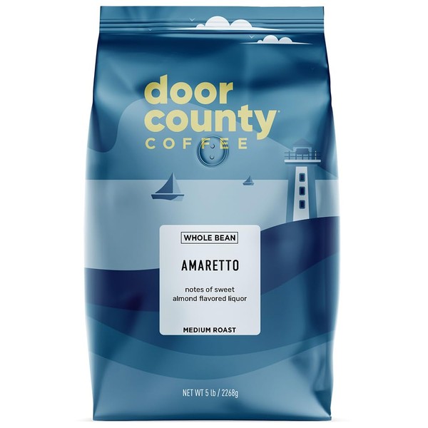 Door County Coffee - Amaretto, Amaretto Flavored Whole Bean Coffee