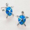 Opal Sea Turtle Necklace Earrings Set for Women Hypoallergenic Delicate