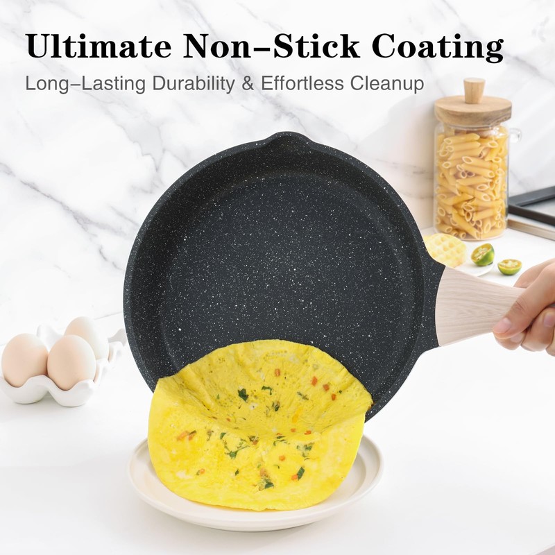 Kordisen Nonstick Frying Pan Skillet, 8 Inch Small Egg Omelet