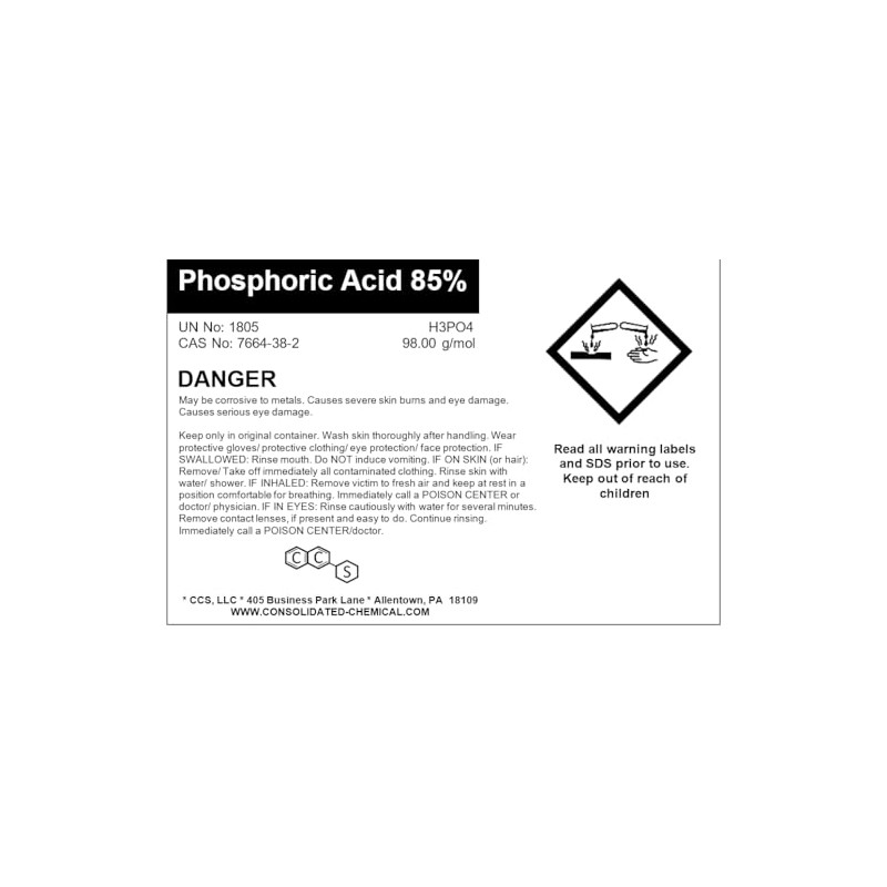 Phosphoric Acid 85% - High Purity Industrial Grade - Premium