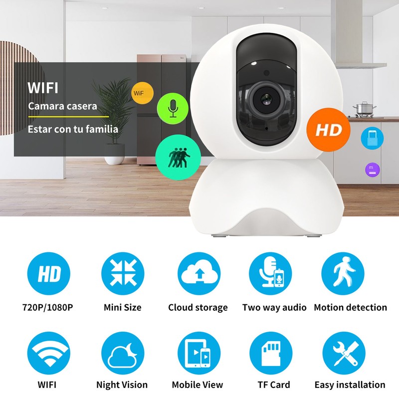Pet Security Camera Smart 360 Degree 1080P HD Wireless WiFi
