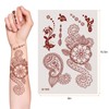 AHIER 6 Sheets Temporary Tattoos for Women, Flower Temporary Henna