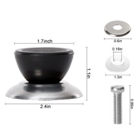 6 Pcs Pot Lid Knobs, Universal Kitchen Cookware Lid Handles Replacement, Lifting Handle Heat-Resistant Pot Pan Lids Knob Handle, Home Kitchen Cookware Cover Pan Parts Set with Screws
