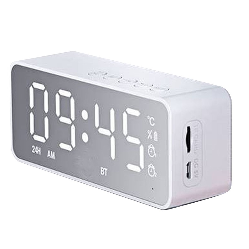Bluetooth Speaker Alarm Clock Multifunction Electric Alarm Clocks Mirror Surface