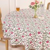 DecorAvenue Hand Block Printed Cotton Tablecloth – Elegant Floral Design,