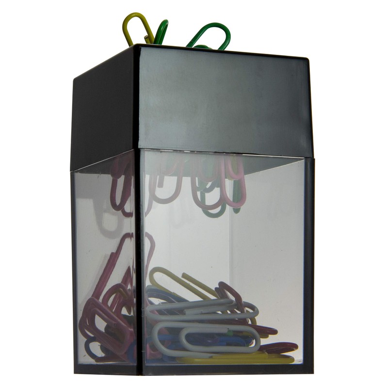 Officemateoic Small Clip Dispenser, Smoke/Black, 3-Pack (93693)