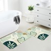 Uphome Sage Green Bathroom Rug Set, Cute Abstract Plant Bath