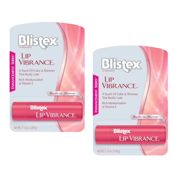 2 Pk Blistex Lip Vibrance Lip Protectant, ( Build-in Mirror)
