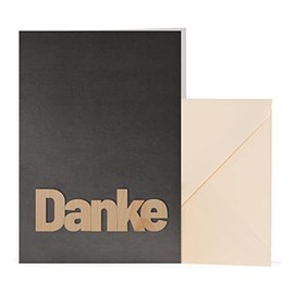 myZirbe Special greeting card, thank you card, friendship card, with real pine wood, wood, thank you (pack of 1)