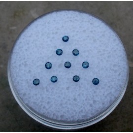 pinnaclediamonds 10 Blue Natural Diamonds Loose Faceted Rounds 1.5mm each