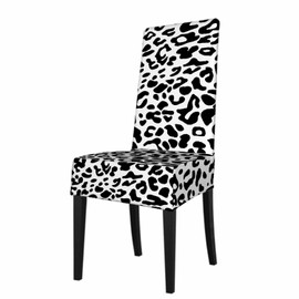 Numland Leopard Skin Pattern Dining Chair Cover Wild Cheetah Animal Spotted Texture Monochrome Dots Removable Washable for Home Decor Kitchen Living Room Party Office, 1 Pack