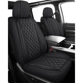 MIROZO 2PCS Front Silverado Seat Covers,Waterproof Truck Seat Covers Compatible with 2007-2025 Chevy Silverado GMC Sierra 1500 2500HD 3500HD Pickup Seat Cover (Black,2PCS Front)