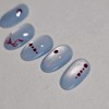 [Handmade Nail Tips] Burgundy Drop |Magnetic Gel Dot Henna Nail